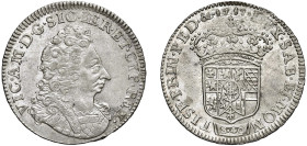 VITTORIO AMEDEO II (1680-1730) - 40 soldi o 2 lire 1717
Argento
Cudazzo 993 Molto raro
Esemplare di ottima qualità per la tipologia. Di difficile repe...