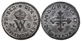 VITTORIO AMEDEO III (1773-1796) - ½ soldo 1787
Mistura
Cudazzo 1107h Molto raro
Bella argentatura
SPL-FDC