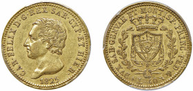 CARLO FELICE (1821-1831) - 40 lire 1825, Torino
Oro
Gigante 17, Pagani 42 Rara
NGC AU53
Certificato NGC numero 45665337