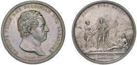 CARLO FELICE (1821-1831) - Deviazione fiume Isere, 1824
Argento
Diam. 52 mm - Peso 60,5 gr.
Martini 1651 Molto rara
q.FDC