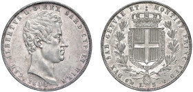 CARLO ALBERTO (1831-1849) - 5 lire 1844, Genova
Argento
Gigante 79
Segnetti al /D. Rovescio di ottima qualità con fondi lucenti.
SPL/q.FDC