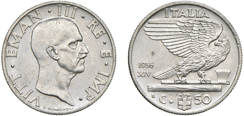 VITTORIO EMANUELE III (1900-1943) - 50 centesimi 1936
Nichel
Gigante 182 Raro...
