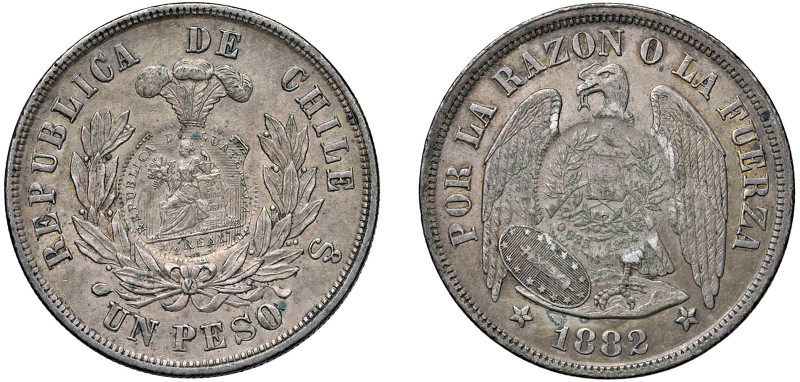 GUATEMALA - Peso 1882 (Cile) con contromarca da ½ Real
Argento
KM# 216
bello ...