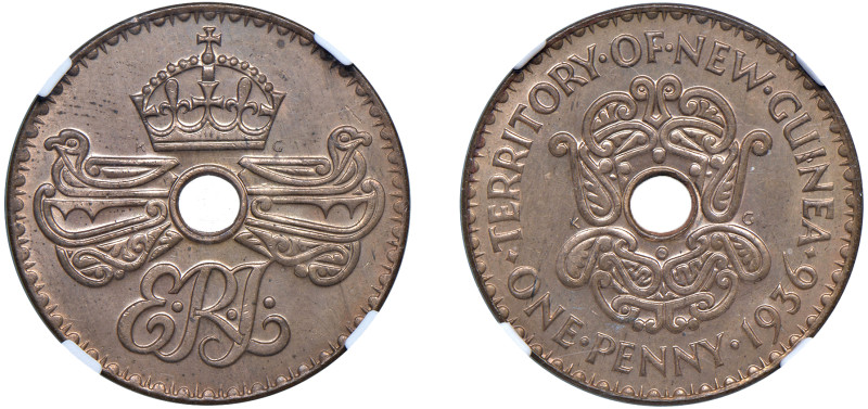 NUOVA GUINEA - EDOARDO VIII (1936) - Penny 1936
Rame
KM# 6
Sigillata NGC MS65...