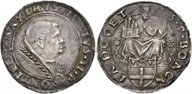 Monete di zecche italiane
Bologna 
Giulio II (Giuliano della Rovere), 1503-1513.  Giulio,  AR 4,34 g.  IVLIVS II PONTIFEX MAXIMVS  Busto a d. con pi...