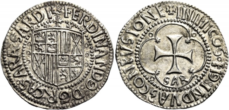 Monete di zecche italiane
Cagliari 
Ferdinando il Cattolico, 1479-1516.  Reale...
