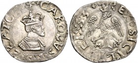 Monete di zecche italiane
Messina 
(§)   Emissioni successive all’ordinanza del 13 febbraio 1531.  Da 2 tarì 1553,  AR 5,70 g.  CAROL?S IMPERATOR   ...