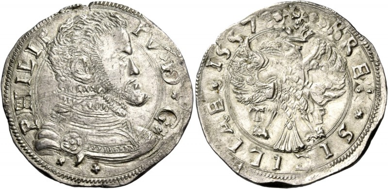 Monete di zecche italiane
Messina 
(§)   Filippo II di Spagna, 1556-1598.  Da ...