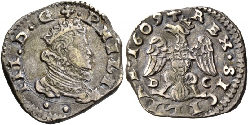 Monete di zecche italiane
Messina 
(§)   Filippo III di Spagna, 1598-1621.  Da...