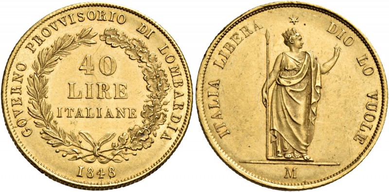 Monete di zecche italiane
Milano 
Governo provvisorio di Lombardia, 1848.  Da ...