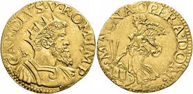 Monete di zecche italiane
Napoli 
Carlo d’Absburgo, re di Spagna, Napoli etc. 1516-1554, V come imperatore dal 1519.  Da 2 scudi o doppia,  AV 6,76 ...