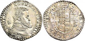 Monete di zecche italiane
Napoli 
Filippo II di Spagna, 1554-1598. I periodo: principe di Spagna e re di Napoli, 1554-1556.  Mezzo ducato,  AR 14,90...