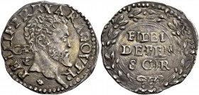 Monete di zecche italiane
Napoli 
(§)   II periodo: re di Spagna e di Napoli 1556-1598.  Carlino,  AR 2,95 g.  PHILIPP REX ARAGO VTR  Testa a d.; di...