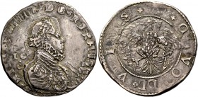 Monete di zecche italiane
Napoli 
Filippo III di Spagna, 1598-1621.  Scudo 1617, AR 32,84 g.  PHILIPP III D G REX HISP  Busto radiato, corazzato e d...