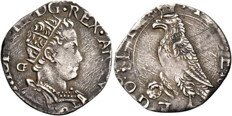 Monete di zecche italiane
Napoli 
(§)   Filippo III di Spagna, 1598-1621.  Car...