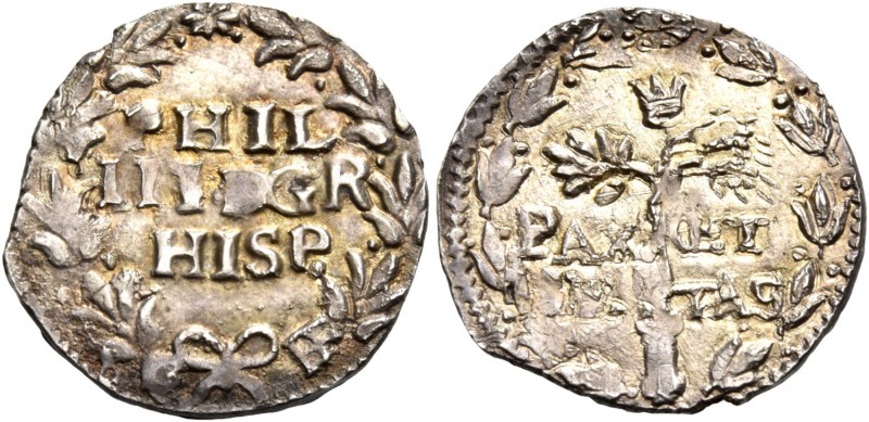 Monete di zecche italiane
Napoli 
(§)   Filippo III di Spagna, 1598-1621.  Da ...