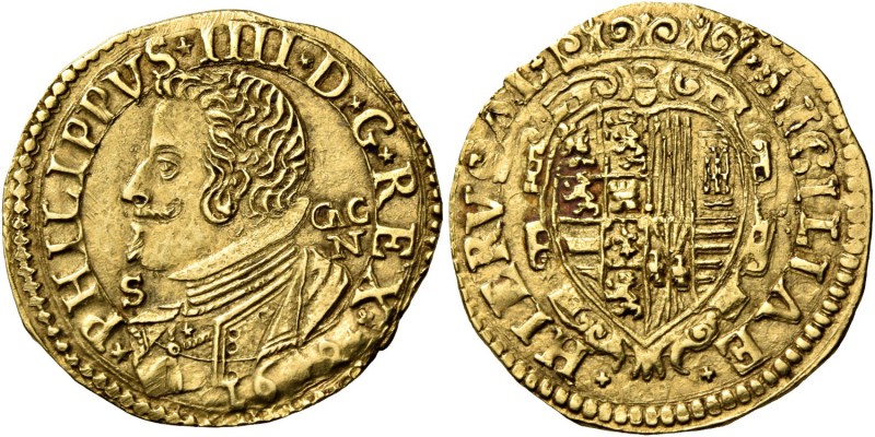 Monete di zecche italiane
Napoli 
(§)   Filippo IV di Spagna, 1621-1665.  Scud...