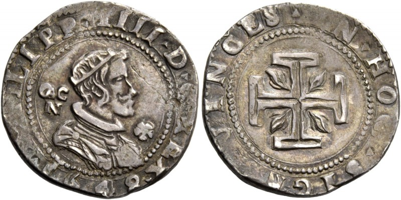 Monete di zecche italiane
Napoli 
(§)   Filippo IV di Spagna, 1621-1665.  Da 1...