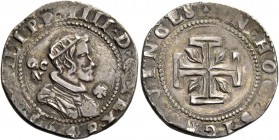 Monete di zecche italiane
Napoli 
(§)   Filippo IV di Spagna, 1621-1665.  Da 15 grani 1648,  AR 4,73 g.  PHILIPP IIII D G REX  Busto radiato, drappe...