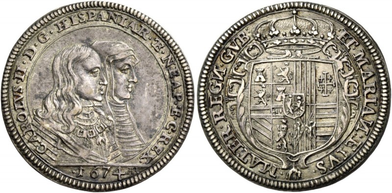 Monete di zecche italiane
Napoli 
(§)   Carlo II di Spagna, 1665-1700. I perio...