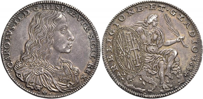 Monete di zecche italiane
Napoli 
(§)   II periodo: Carlo da solo, 1674-1700. ...