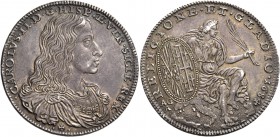 Monete di zecche italiane
Napoli 
(§)   II periodo: Carlo da solo, 1674-1700.  Mezzo ducato 1684,  AR 14,16 g.  CAROLVS II D G HISP ET VTR SICIL REX...