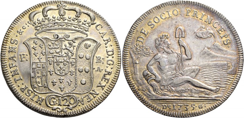 Monete di zecche italiane
Napoli 
Carlo di Borbone, 1734-1759.  Piastra 1735, ...