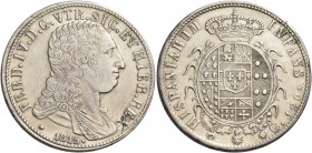 Monete di zecche italiane
Napoli 
Ferdinando IV di Borbone, III periodo: 1815-1816.  Piastra 1816.  Pagani 69c.  Pannuti-Riccio 3.   MIR 450.
Foro ...