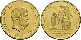 Monete di zecche italiane
Napoli 
Ferdinando II di Borbone, 1830-1859.  Da 30 ducati 1854.  Pagani 144. Pannuti-Riccio 14.  MIR 488.
Raro. q.Fdc
S...