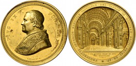 Monete di zecche italiane
Roma 
Pio IX (Giovanni Mastai Ferretti), 1846-1870.  Medaglia anno 1869 di massimo modulo,  Æ dorato 281,23 g.  ø 82 mm.  ...