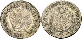 Monete di zecche italiane
Savoia 
Vittorio Emanuele I, 1802-1821. Monetazione per la Sardegna.  Reale 1812.  Pagani 20a.  MIR 1024a.
Molto raro. BB...