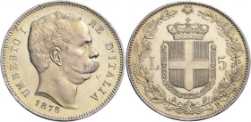 Monete di zecche italiane
Savoia 
Umberto I, 1878-1900.  Da 5 lire 1878.  Pagani 589.  MIR 1099a.
Molto rara. q.Fdc / Fdc