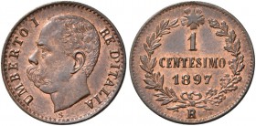 Monete di zecche italiane
Savoia 
Umberto I, 1878-1900.  Centesimo 1897.  Pagani 627.  MIR 1109c.
Raro. Rame rosso. Fdc