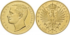 Monete di zecche italiane
Savoia
Vittorio Emanuele III, 1900-1946.  Da 100 lire 1903.  Pagani 638.  MIR 1114a.
Molto rara. Insignificante colpetto ...