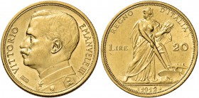 Monete di zecche italiane
Savoia 
Vittorio Emanuele III, 1900-1946.  Da 20 lire 1912.  Pagani 667.  MIR 1126b.
Rara. q.Fdc
Sigillata Emilio Tevere...