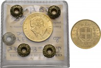 Monete di zecche italiane
Savoia 
Prove e progetti.  Lotto di due monete.  Vittorio Emanuele II, 1861-1878. Da 20 lire 1863 Torino.  Da 10 lire 1863...