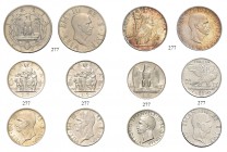Monete di zecche italiane
Savoia 
Prove e progetti.  Lotto di sei monete.  Vittorio Emanuele III, 1900-1946. Da 10 lire 1936/XIV. Da 5 lire 1929. Da...