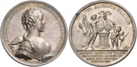 Interessante serie di medaglie del Regno delle Due Sicilie 
Ferdinando IV poi I di Borbone, 1759-1825. I periodo: 1759-1799.  Medaglia 1767.  AR 25,8...