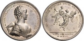 Interessante serie di medaglie del Regno delle Due Sicilie 
Ferdinando IV poi I di Borbone, 1759-1825. I periodo: 1759-1799.  Medaglia 1767.  AR 25,8...
