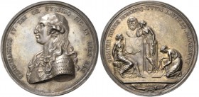 Interessante serie di medaglie del Regno delle Due Sicilie 
Ferdinando IV poi I di Borbone, 1759-1825. I periodo: 1759-1799.  Medaglia 1792.  AR 124,...