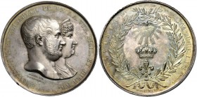 Interessante serie di medaglie del Regno delle Due Sicilie 
Francesco I di Borbone, 1825-1830.  Medaglia 1825.  AR 106,07 g.  ø 62 mm.  Coniata a Nap...