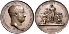 Interessante serie di medaglie del Regno delle Due Sicilie 
Francesco I di Borbone, 1825-1830.  Medaglia 1830.  Æ 75,24 g.  ø 52 mm.  Coniata a Napol...