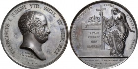 Interessante serie di medaglie del Regno delle Due Sicilie 
Francesco I di Borbone, 1825-1830.  Medaglia 1830.  Æ 79,58 g.  ø 52 mm.  Per la morte di...