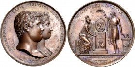 Interessante serie di medaglie del Regno delle Due Sicilie 
Ferdinando II di Borbone, 1830-1859.  Medaglia 1832.  Æ 173,78 g.  ø 70 mm.  Coniata a Na...