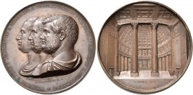 Interessante serie di medaglie del Regno delle Due Sicilie 
Ferdinando II di Borbone, 1830-1859.  Medaglia 1836.  Æ 162,13 g.  ø 64 mm.  Coniata a Na...
