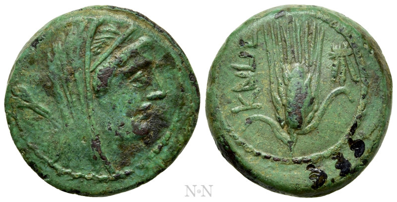 CAMPANIA. Capua. Ae (216-211 BC). 

Obv: Diademed and veiled bust of Juno righ...