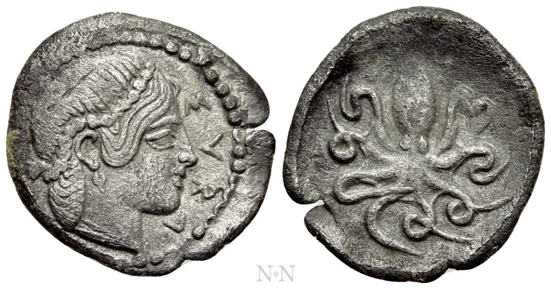 SICILY. Syracuse. Second Democracy (466-405 BC) Litra. 

Obv: ΣVRA. 
Diademed...