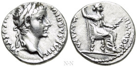 TIBERIUS (14-37). Denarius. "Tribute Penny" type. Lugdunum