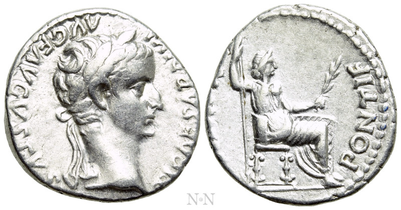 TIBERIUS (14-37). Denarius. "Tribute Penny" type. Lugdunum. 

Obv: TI CAESAR D...