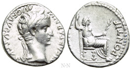 TIBERIUS (14-37). Denarius. "Tribute Penny" type. Lugdunum
